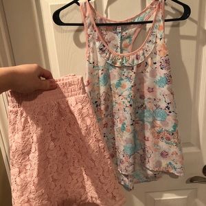 Candie’s Dress Top with Matching Skirt